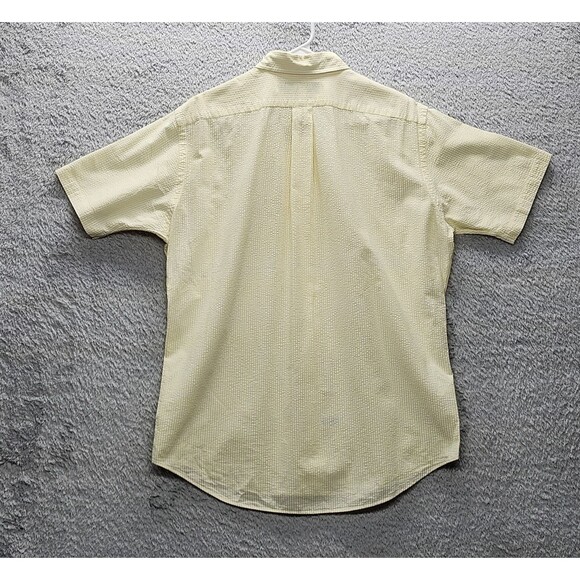 Men's Polo Ralph Lauren Custom Fit Yellow Striped Button Down SS Shirt Size M - Picture 6 of 10